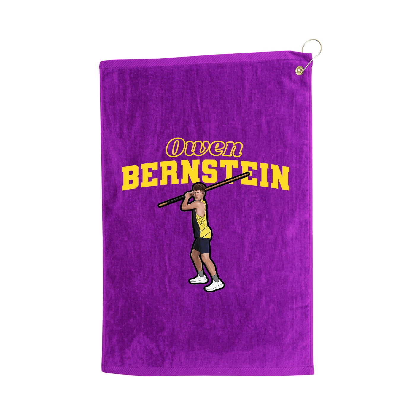 Golf Towel — Name Arch in Purple