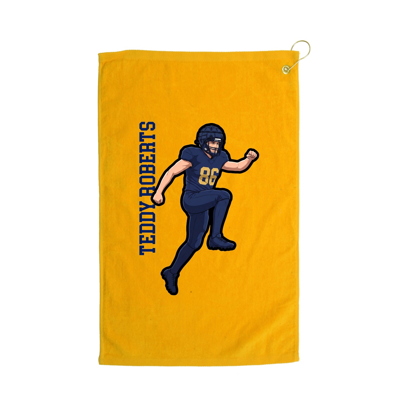 Golf Towel — Name Vertical in Gold