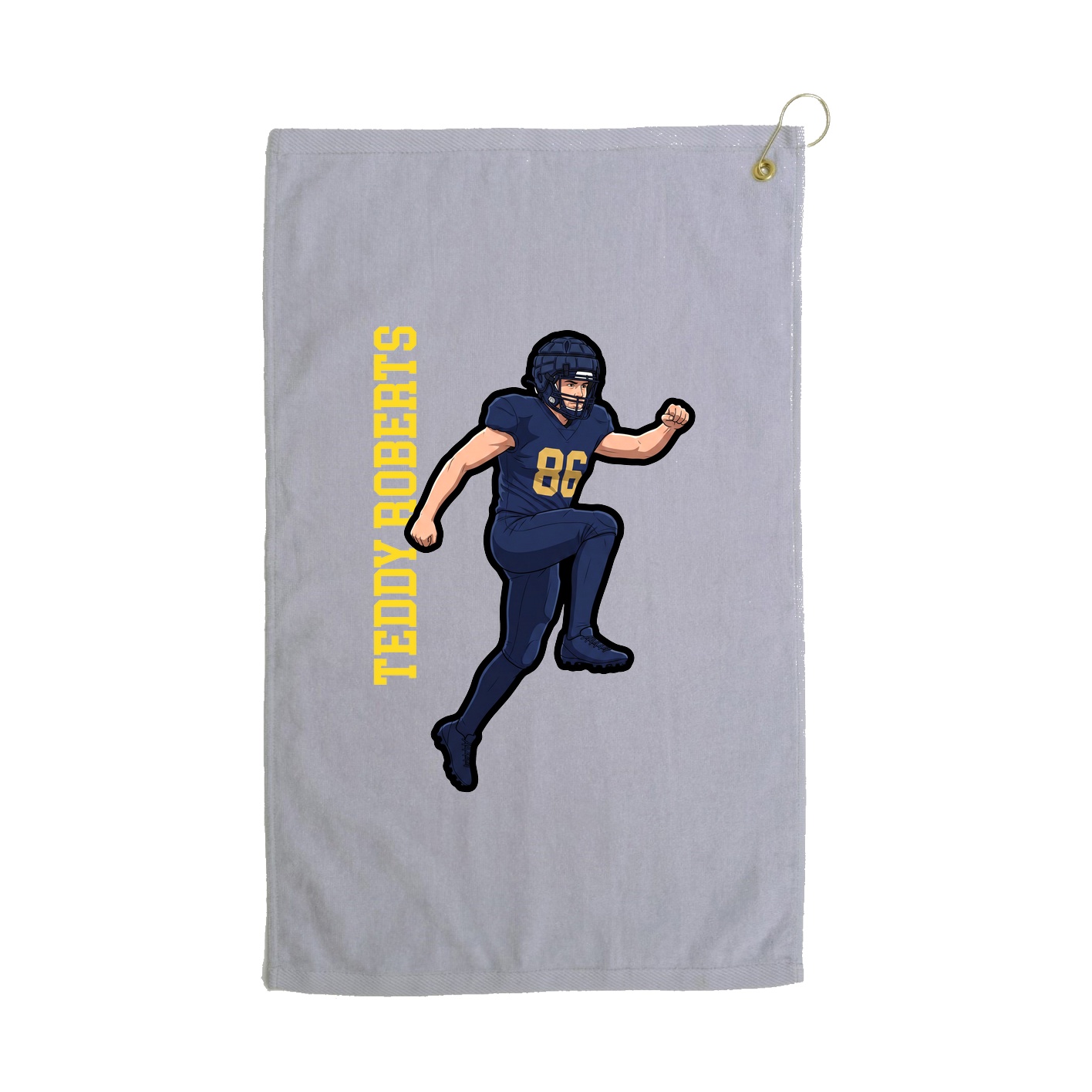 Golf Towel — Name Vertical in Grey