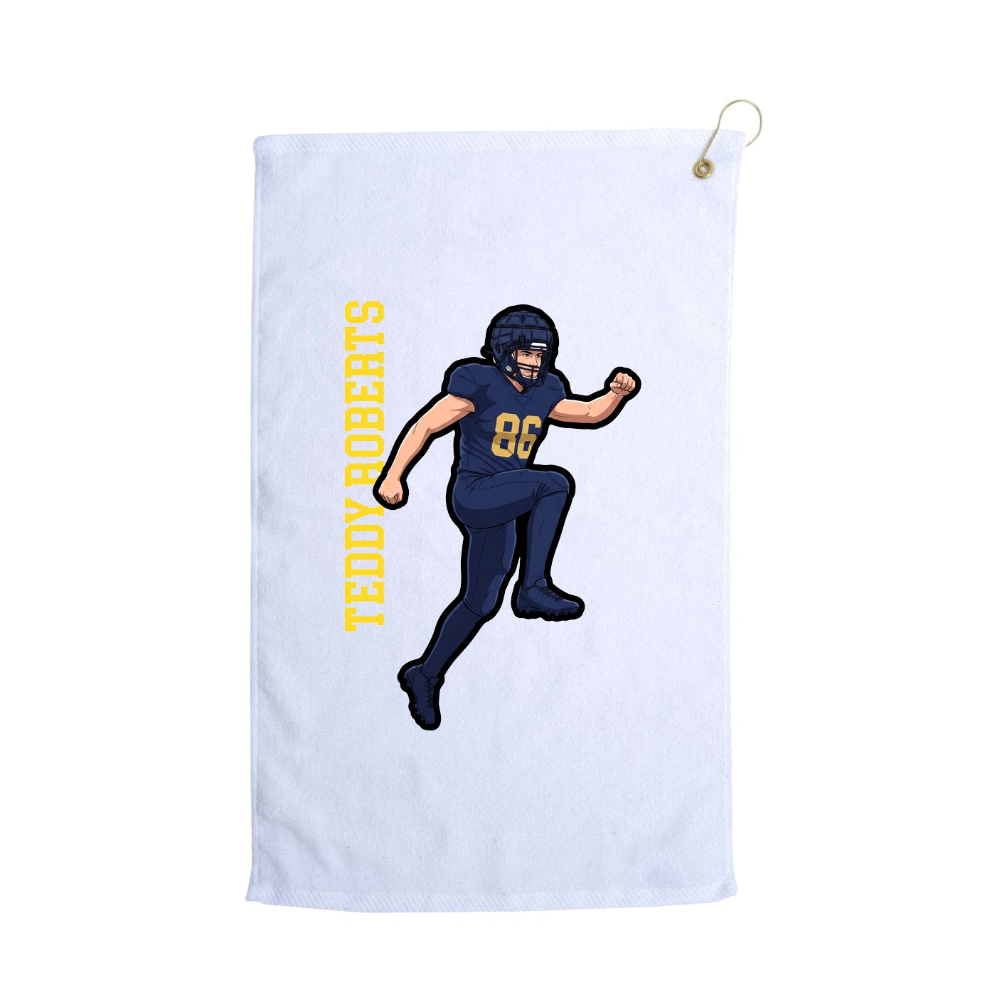 Golf Towel — Name Vertical in White
