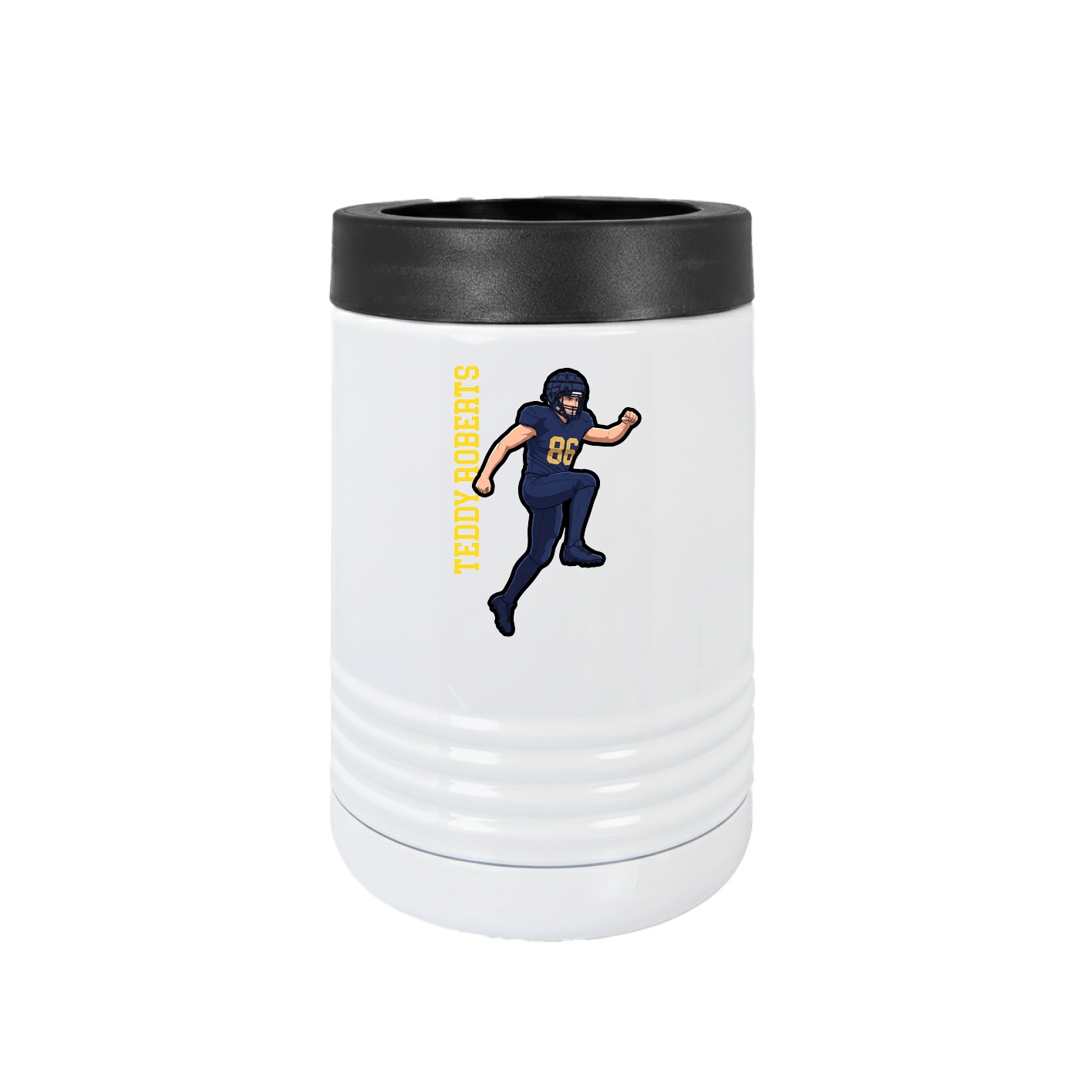 Beverage Holder — Name Vertical in White
