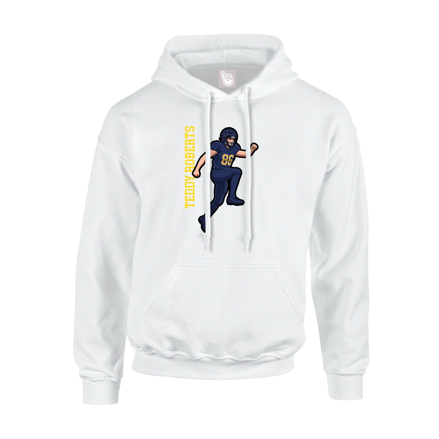Hoodie — Name Vertical in White