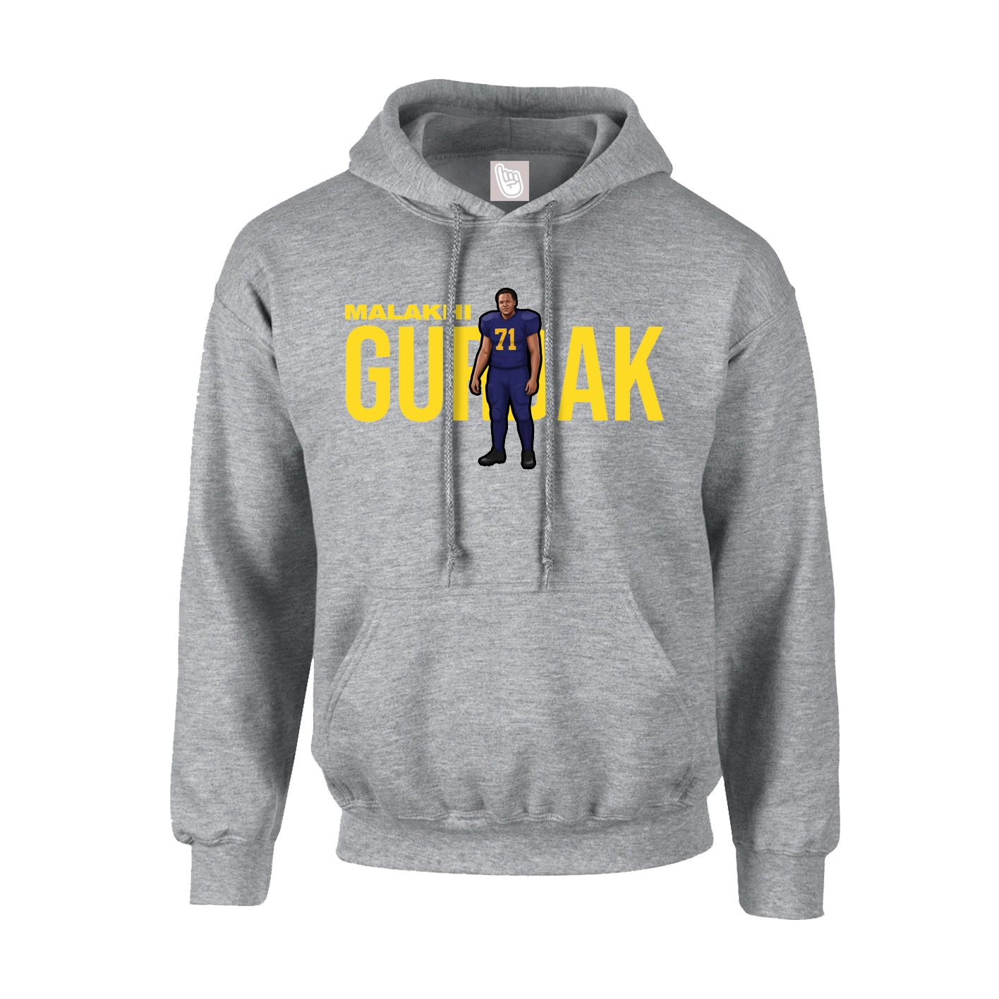 Hoodie — Player Name in Grey