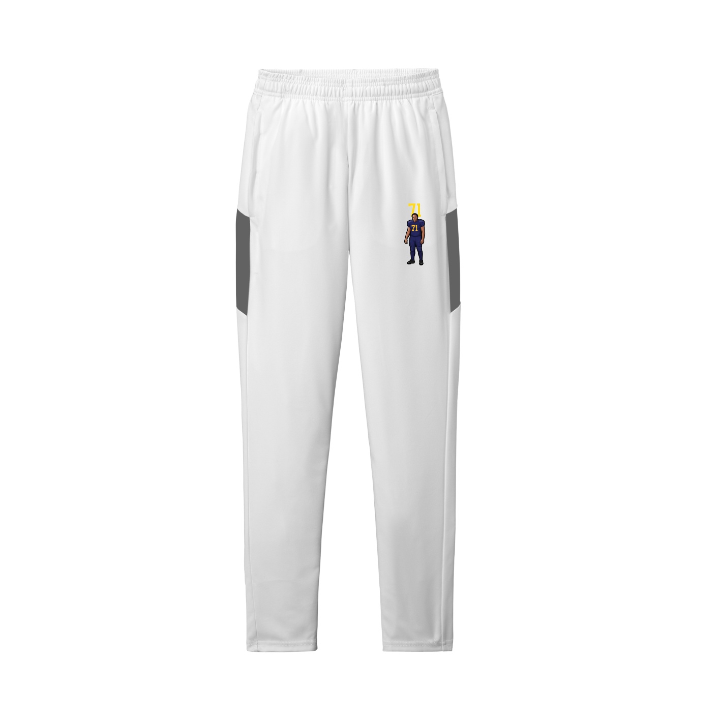 Team Travel Pant — Number Top in White/Grey