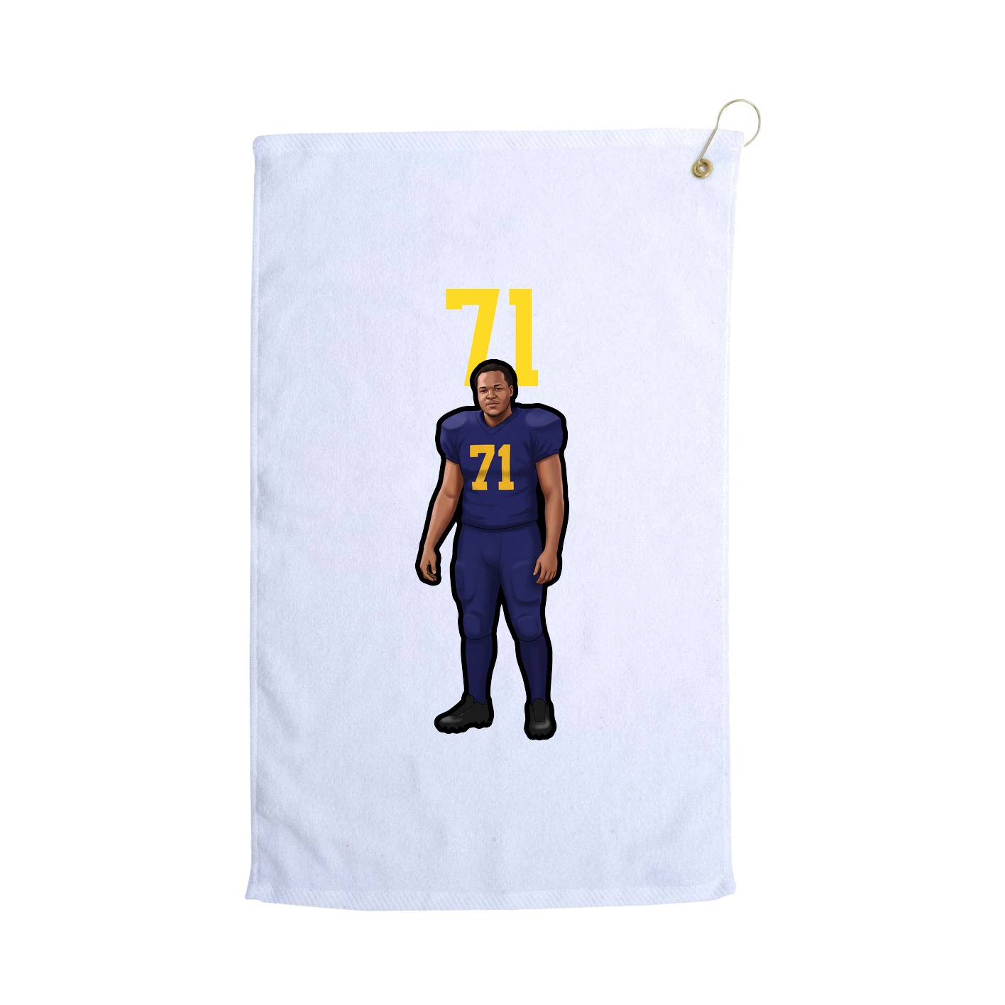Golf Towel — Number Top in White