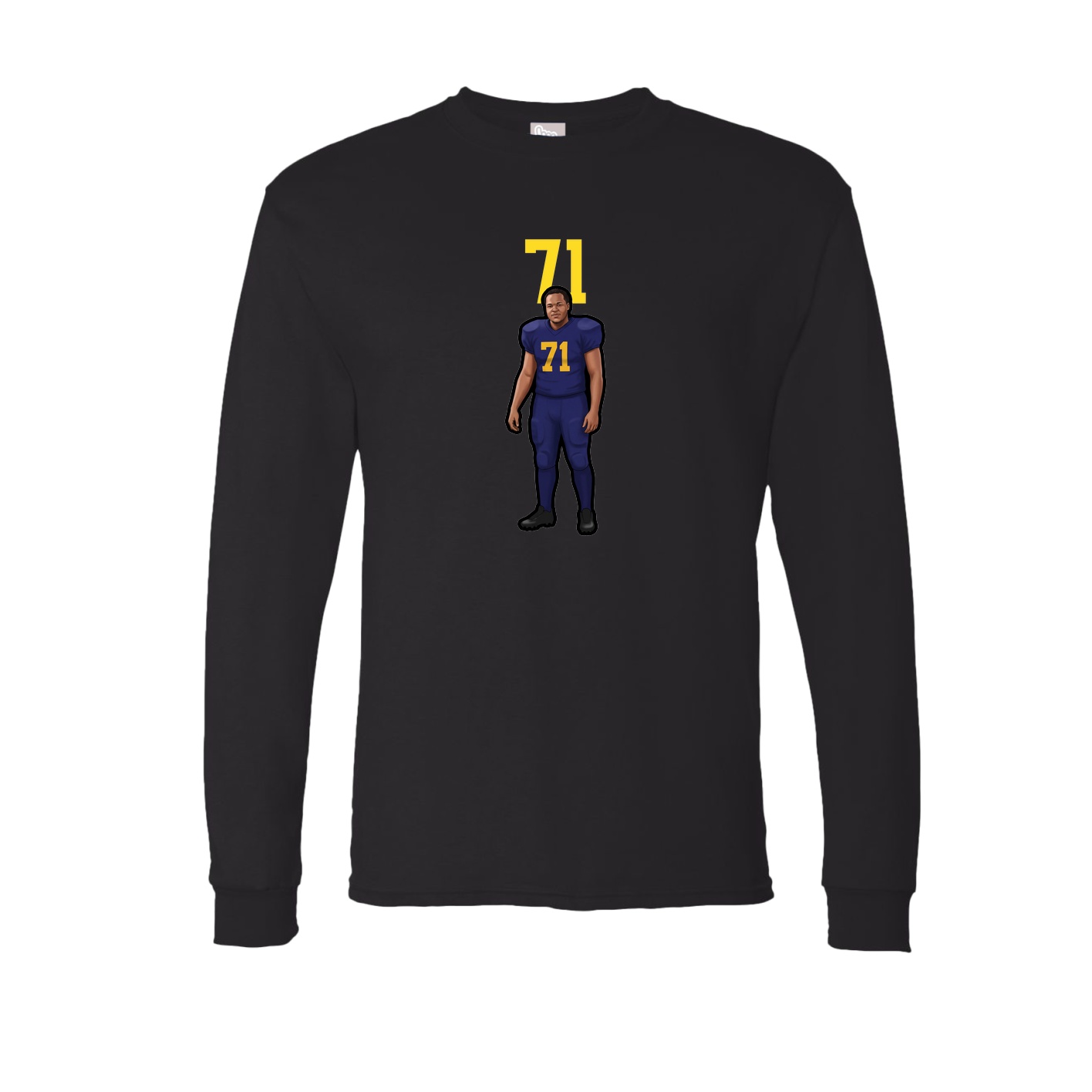 Long Sleeve Tee — Number Top in Black