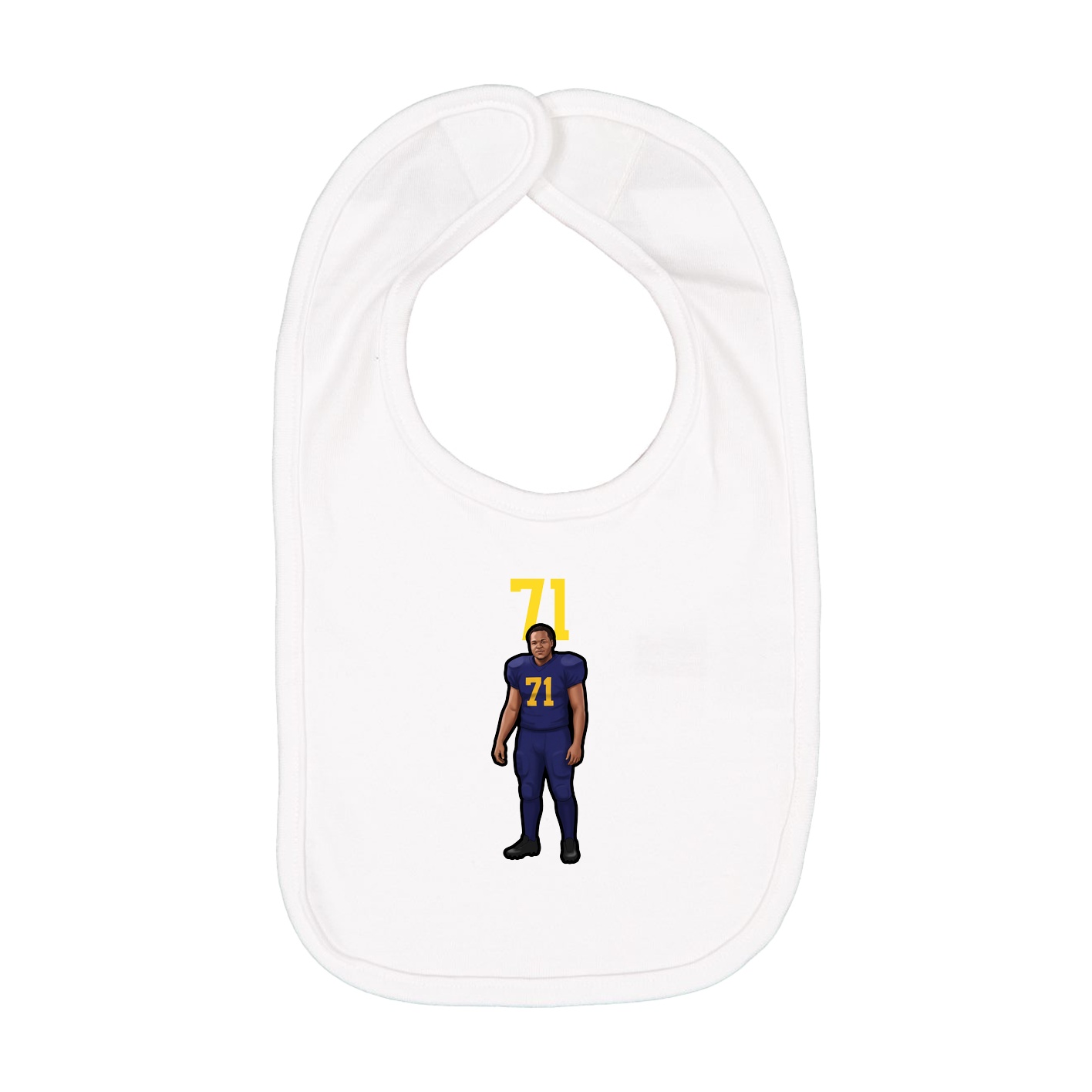 Infant Bib — Number Top in White