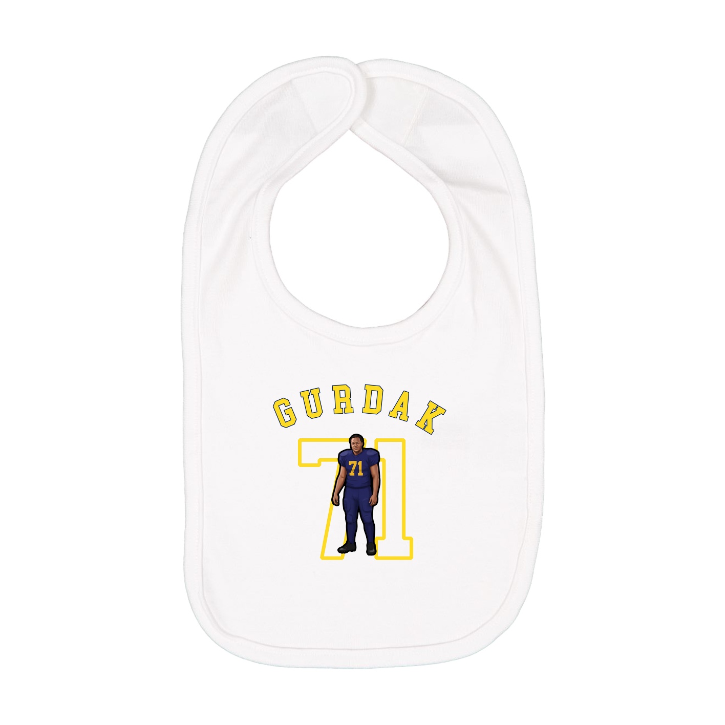 Infant Bib — Shirsey Arch in White