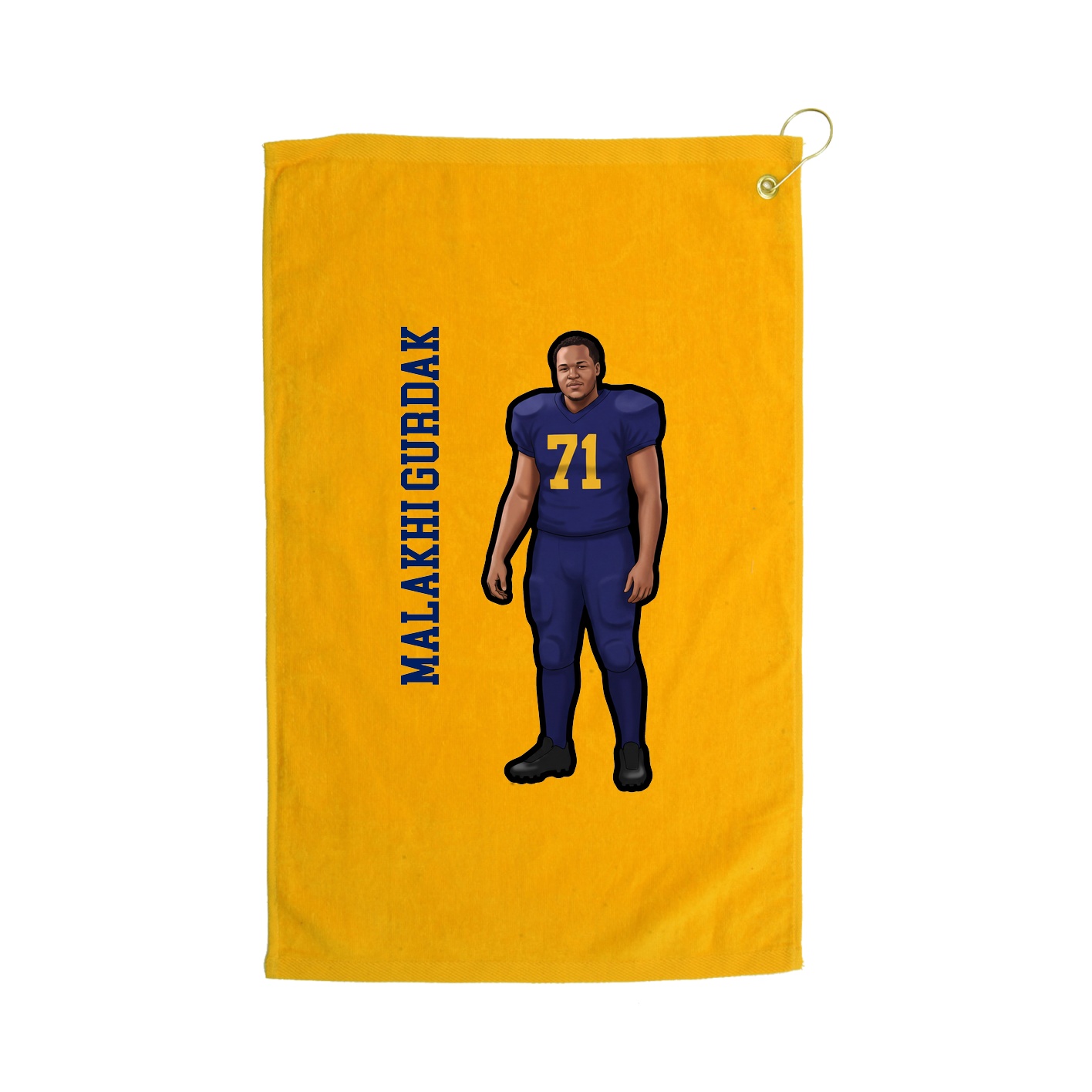 Golf Towel — Name Vertical in Gold
