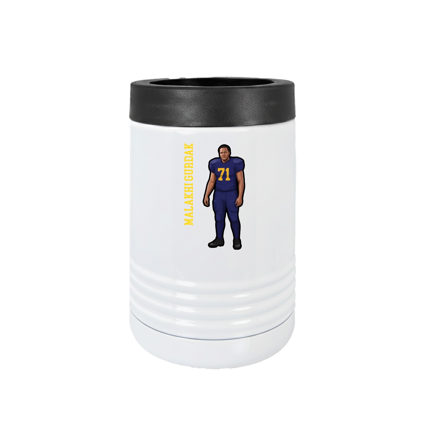 Beverage Holder — Name Vertical in White