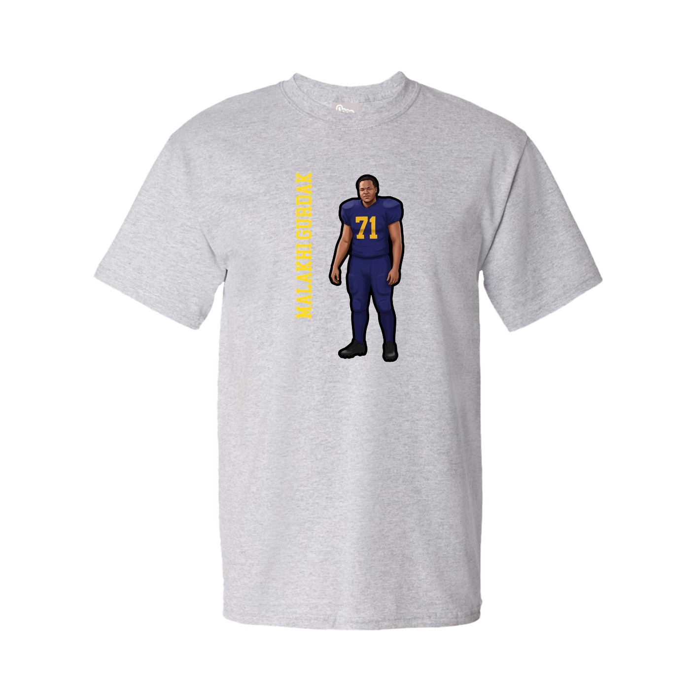 Tee — Name Vertical in Grey