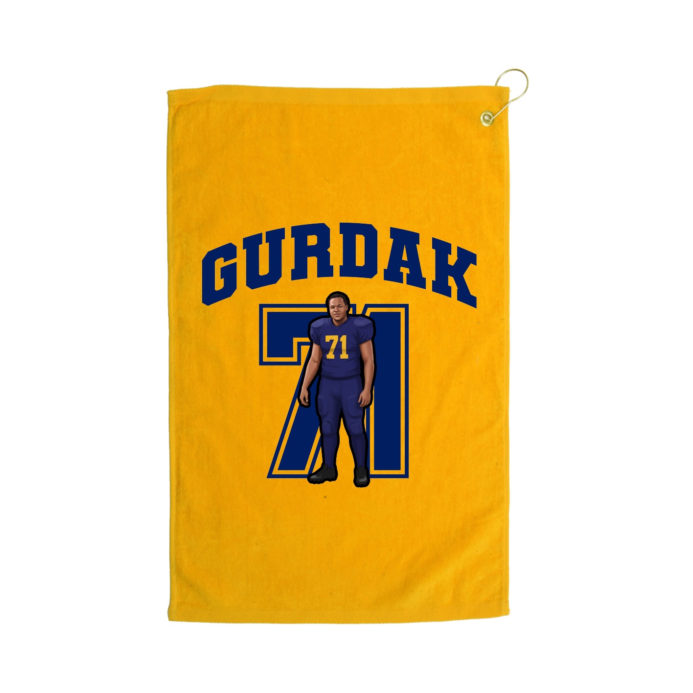 Golf Towel — Number in Gold