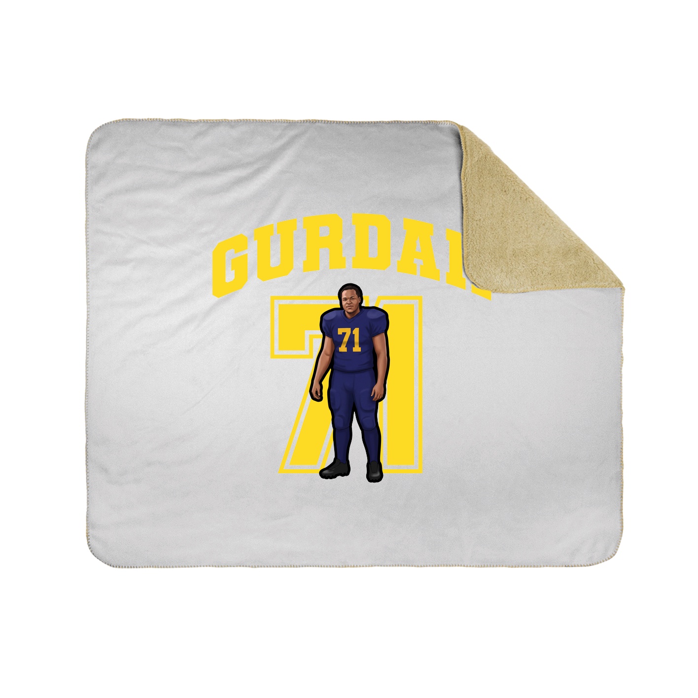 Throw Blanket — Number in White