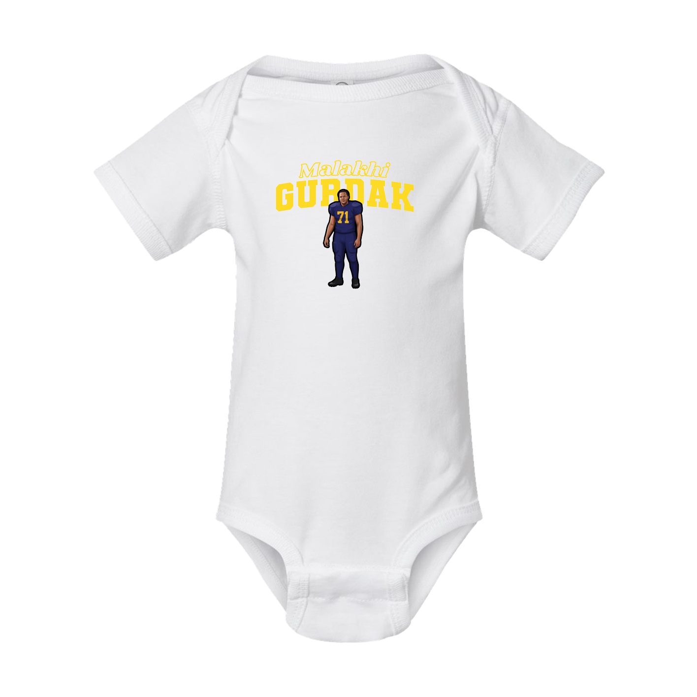 Baby Onesie — Name Arch in White