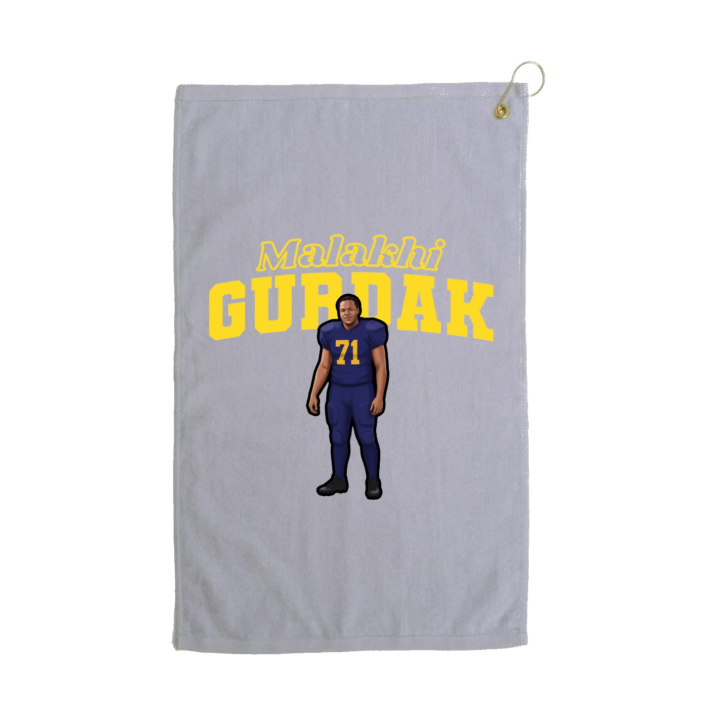 Golf Towel — Name Arch in Grey