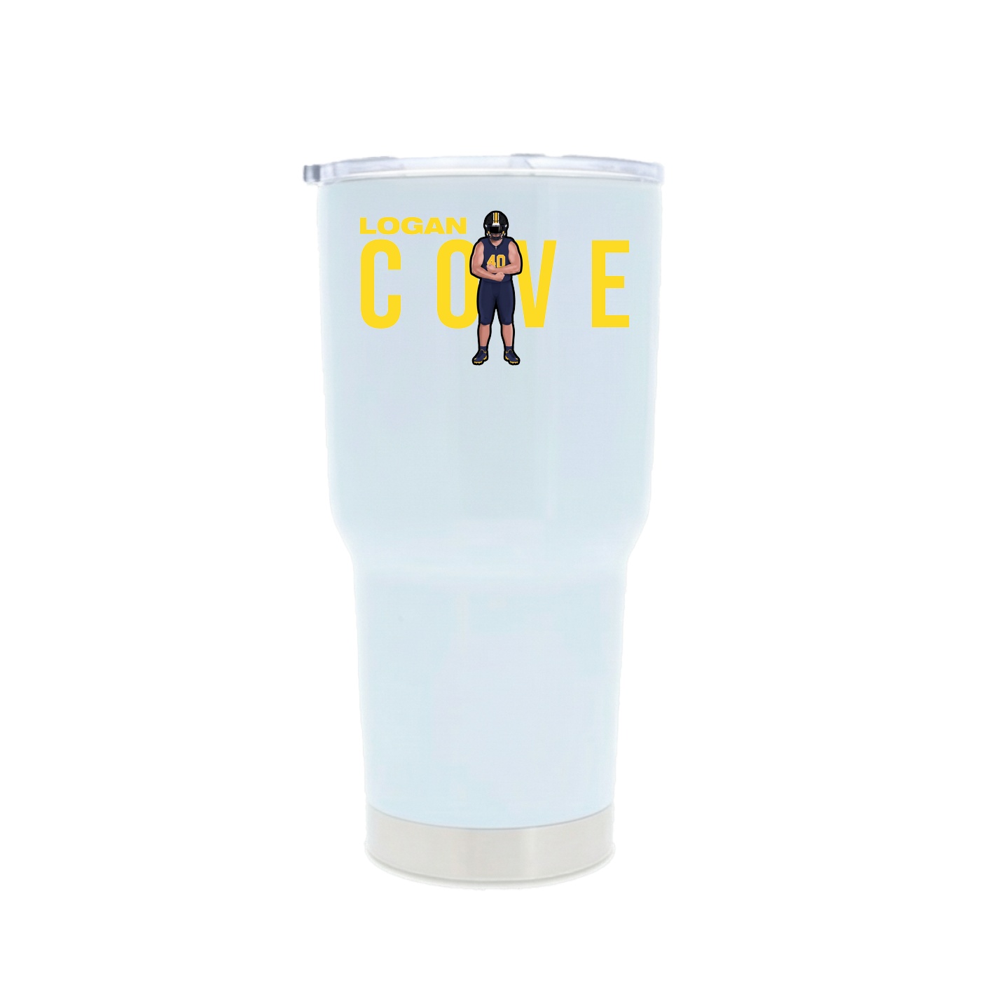 30oz Stainless Steel Tumbler — Player Name in White