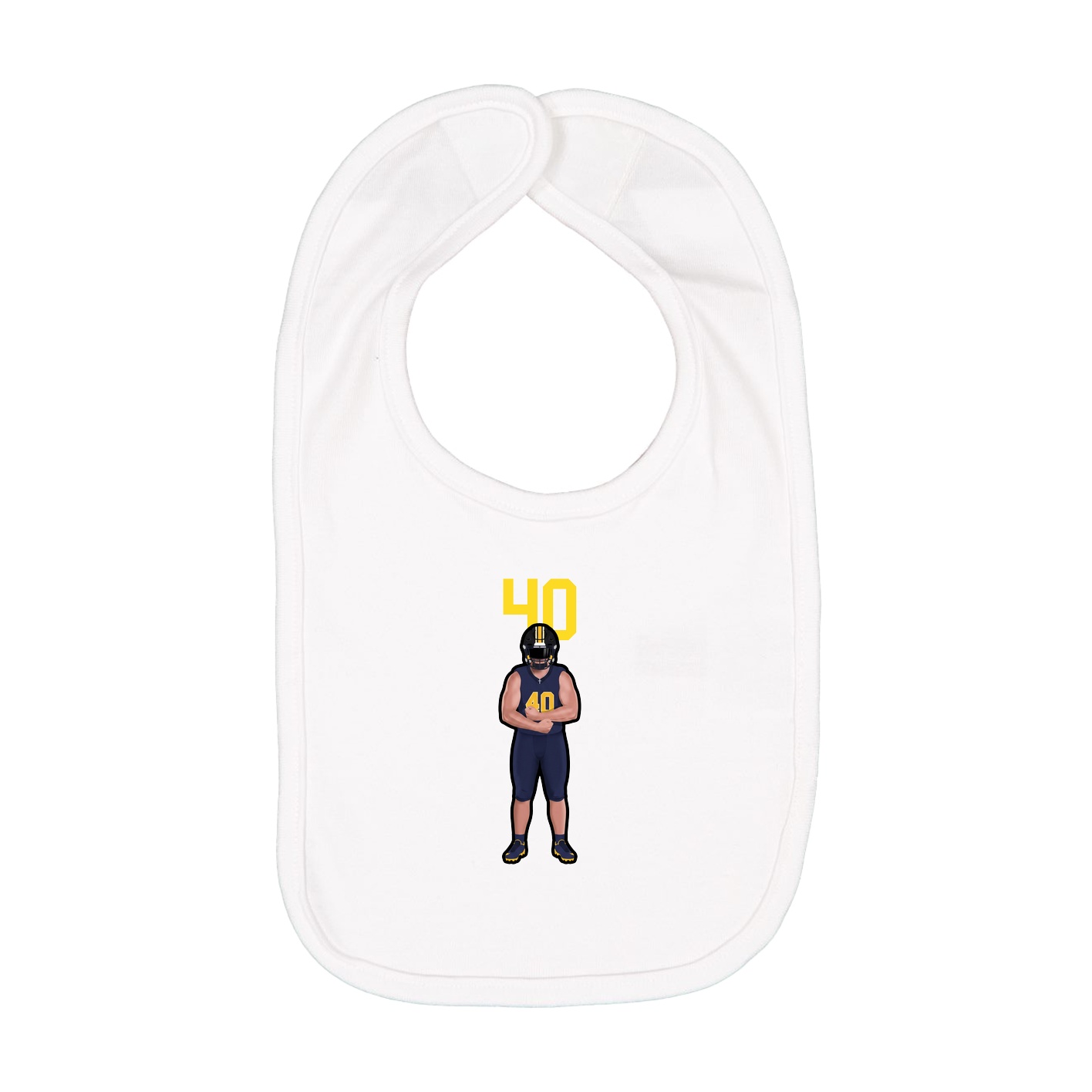 Infant Bib — Number Top in White
