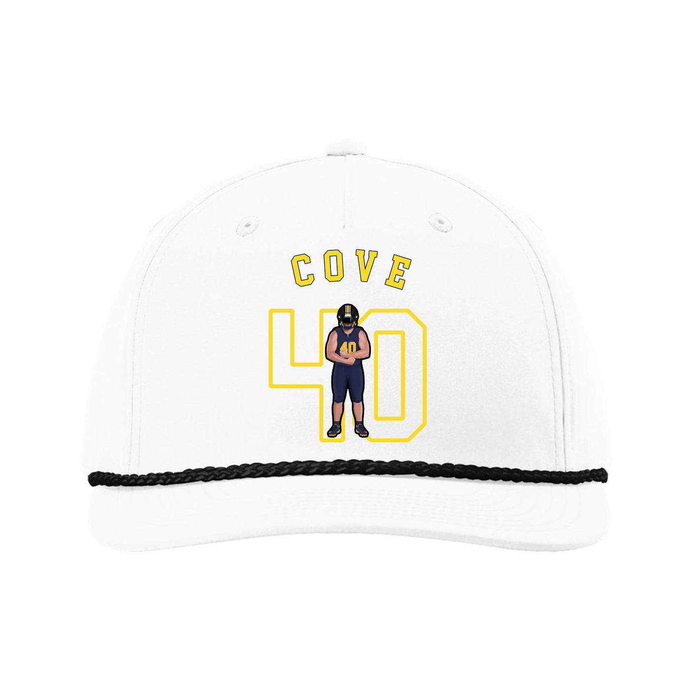 Five-Panel Classic Rope Cap — Shirsey Arch in White