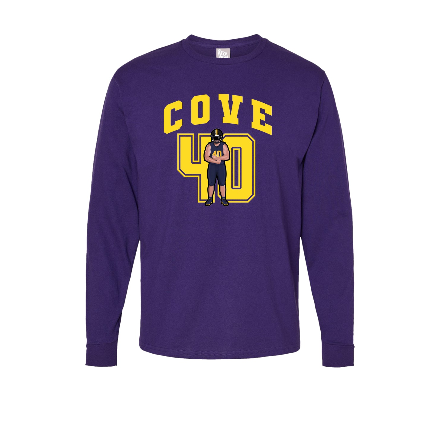 Long Sleeve Tee — Number in Purple