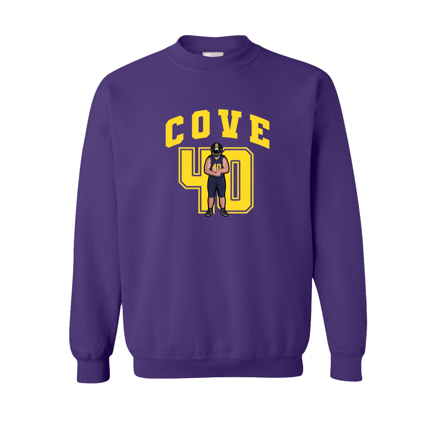 Fleece Crew — Number in Purple