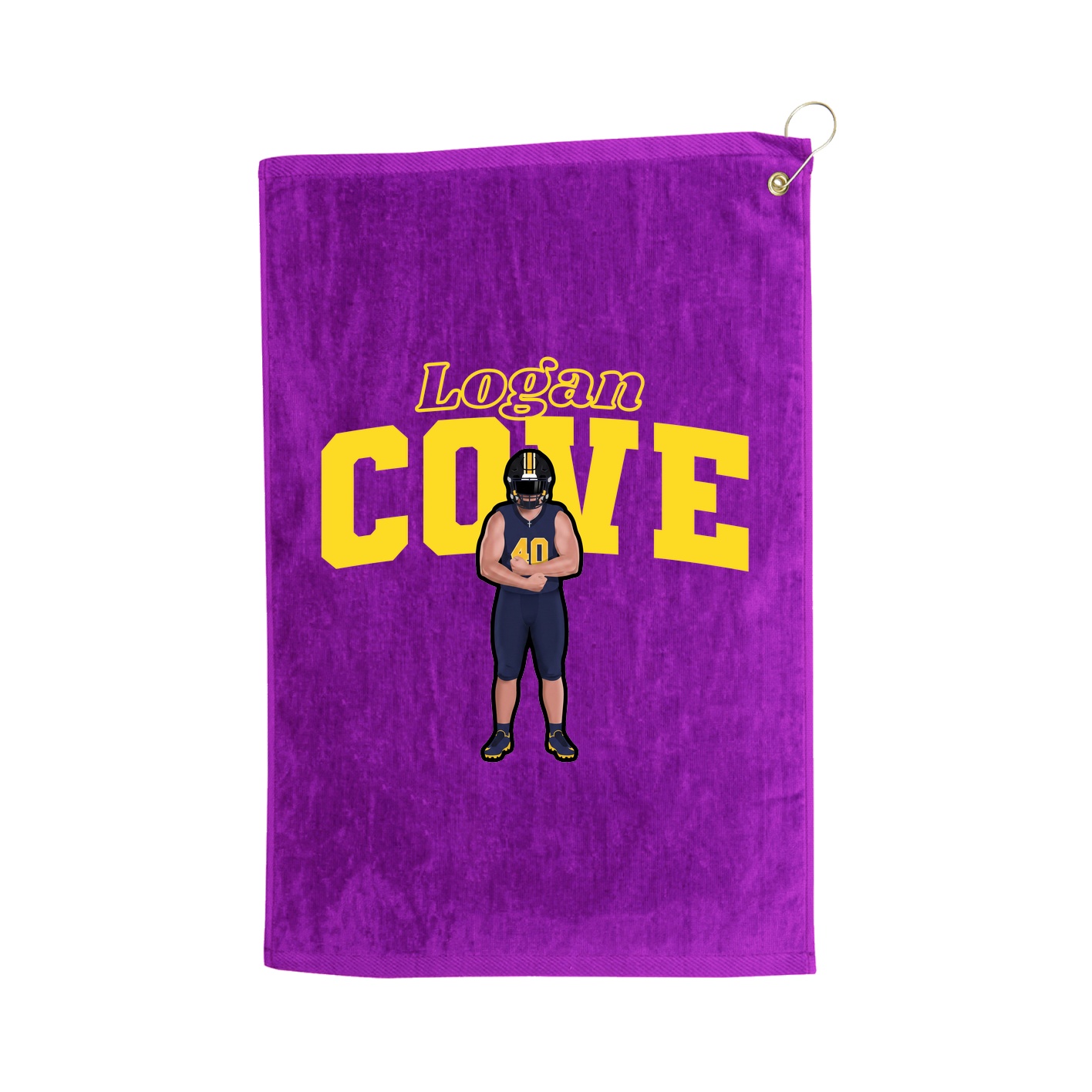 Golf Towel — Name Arch in Purple