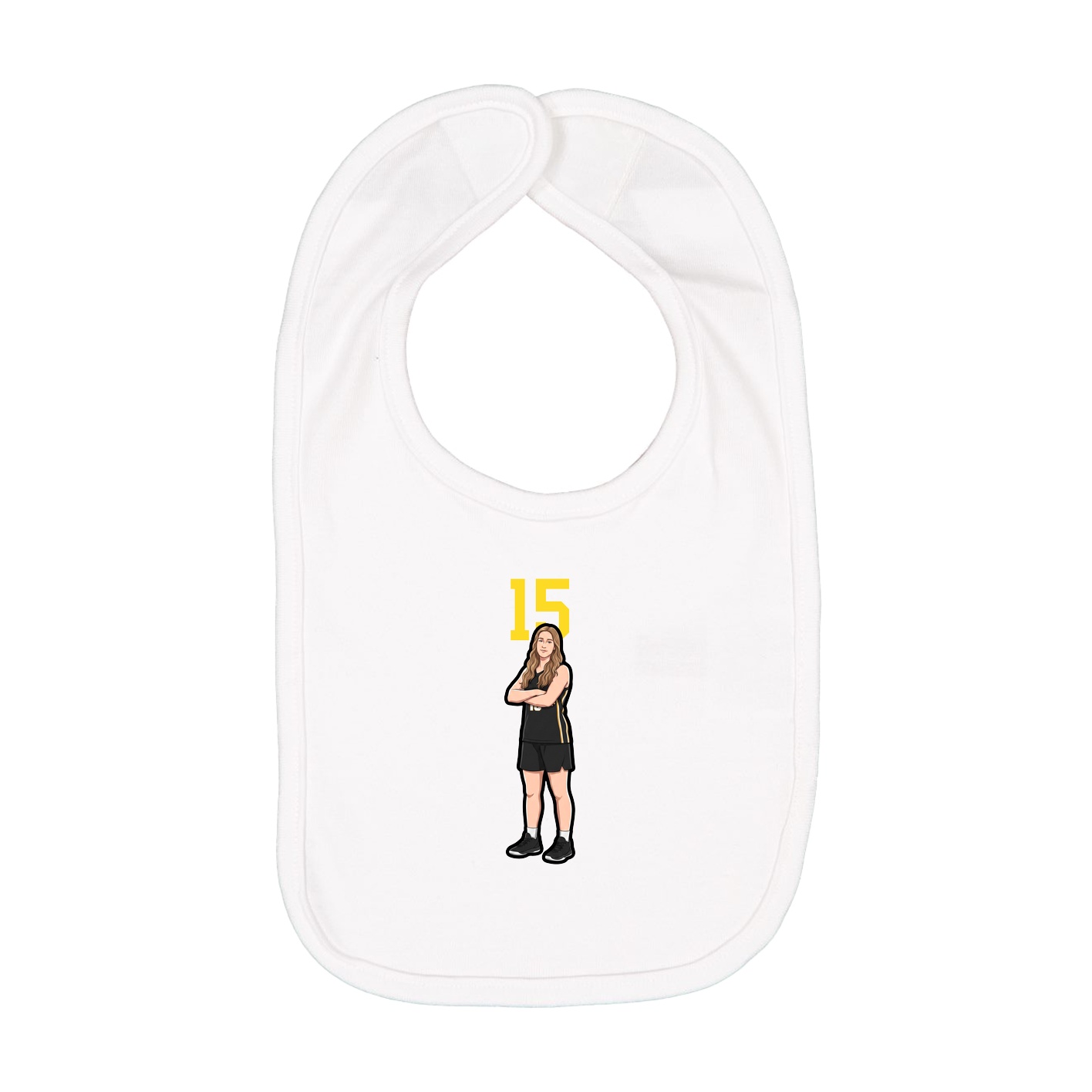 Infant Bib — Number Top in White