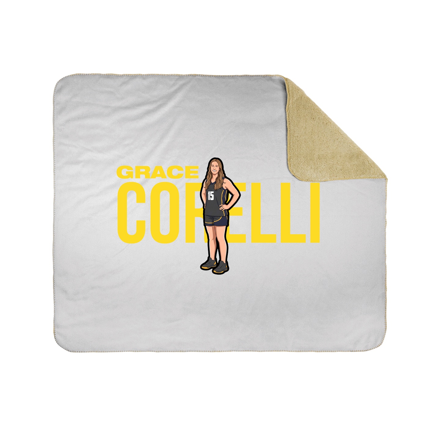 Throw Blanket — Player Name in White
