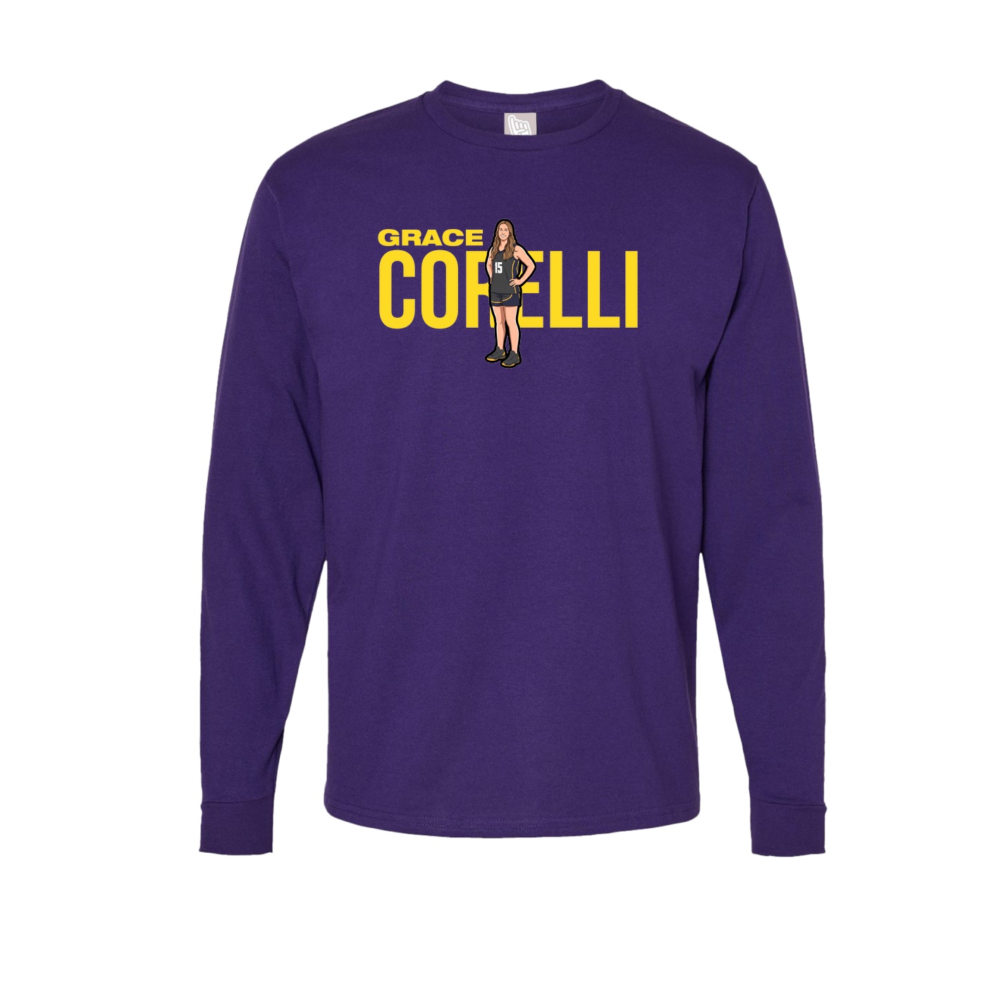 Long Sleeve Tee — Player Name in Purple