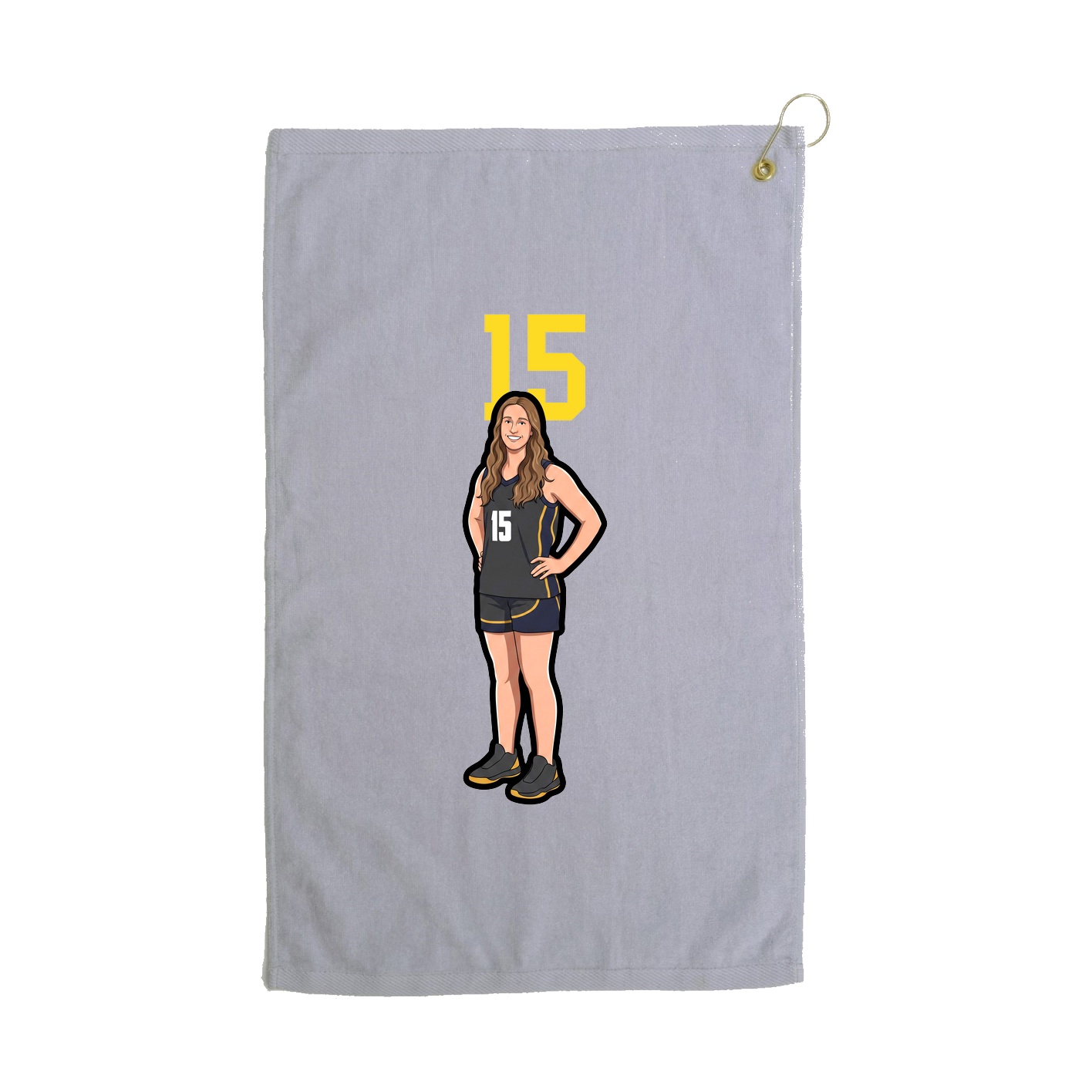 Golf Towel — Number Top in Grey