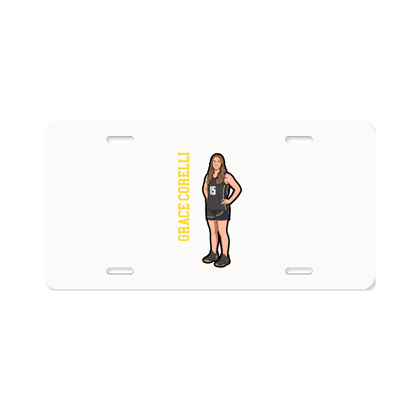 License Plate — Name Vertical in Classic