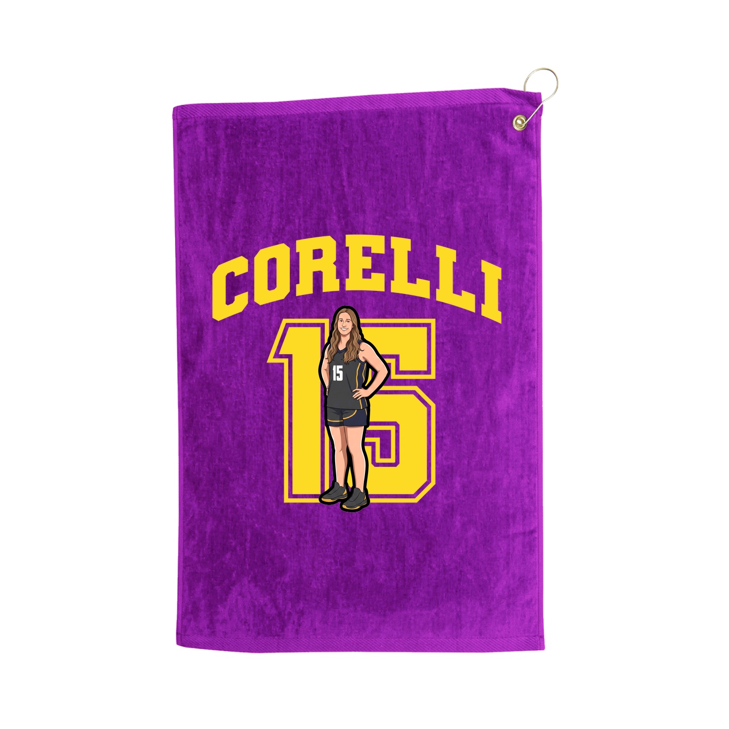 Golf Towel — Number in Purple