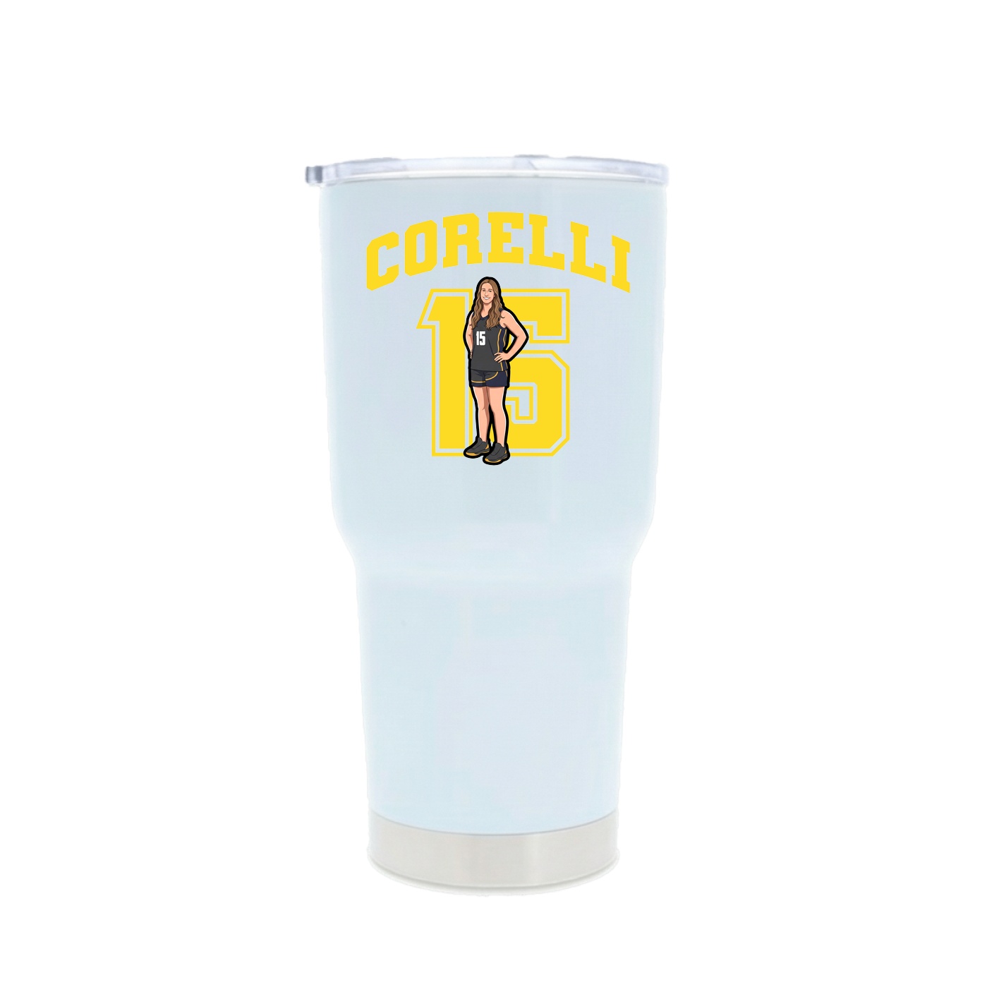 30oz Stainless Steel Tumbler — Number in White