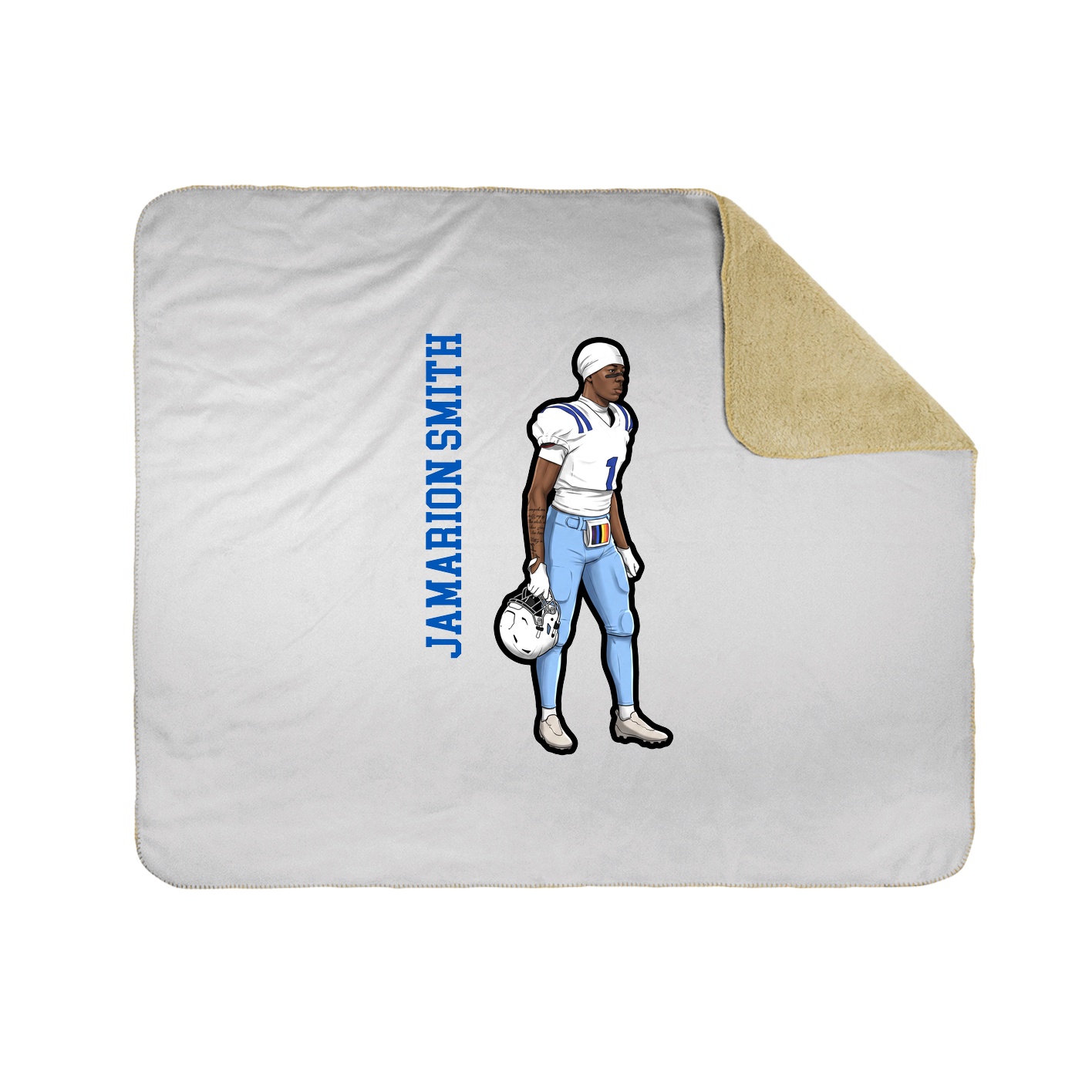 Throw Blanket — Name Vertical in White