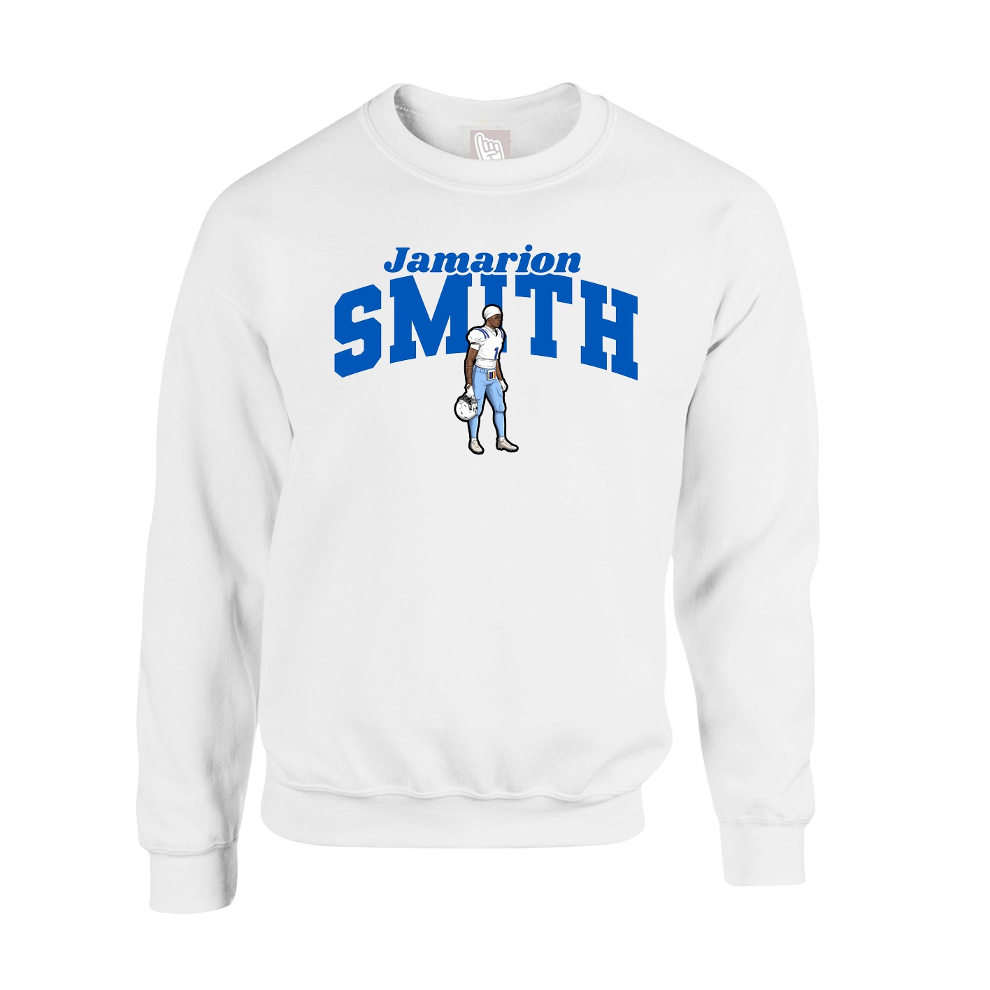 Fleece Crew — Signature Arch in White