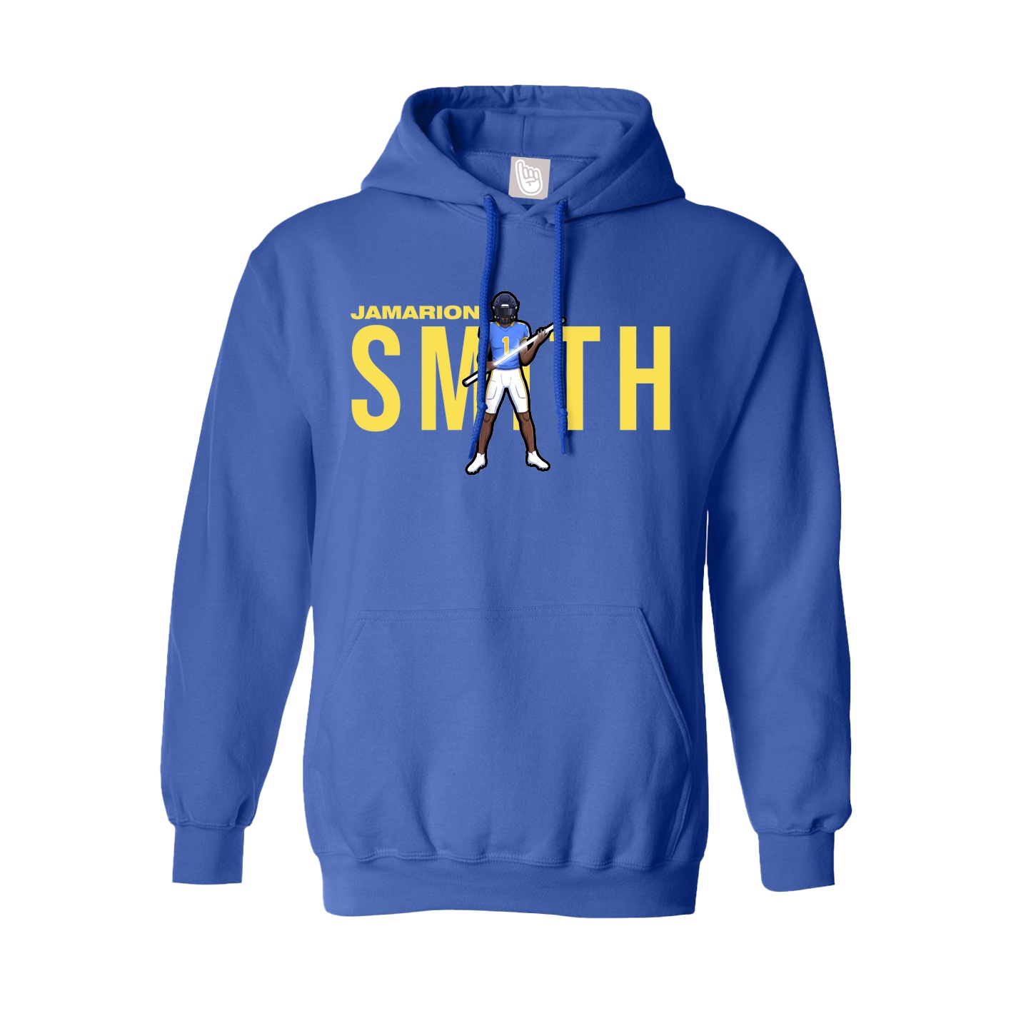 Youth Hoodie — Player Name in Royal