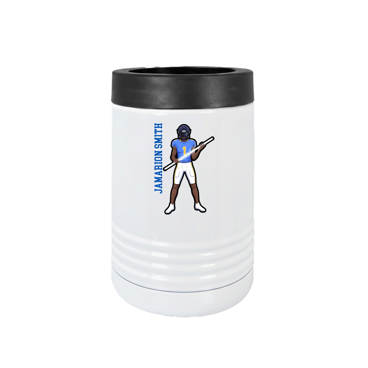 Beverage Holder — Name Vertical in White