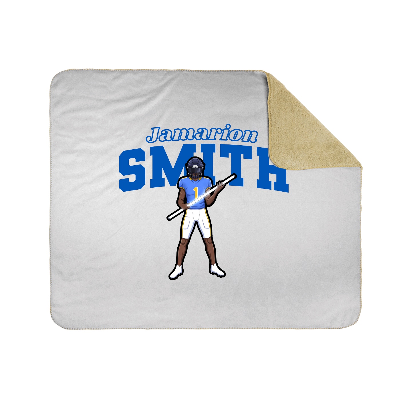 Throw Blanket — Name Arch in White