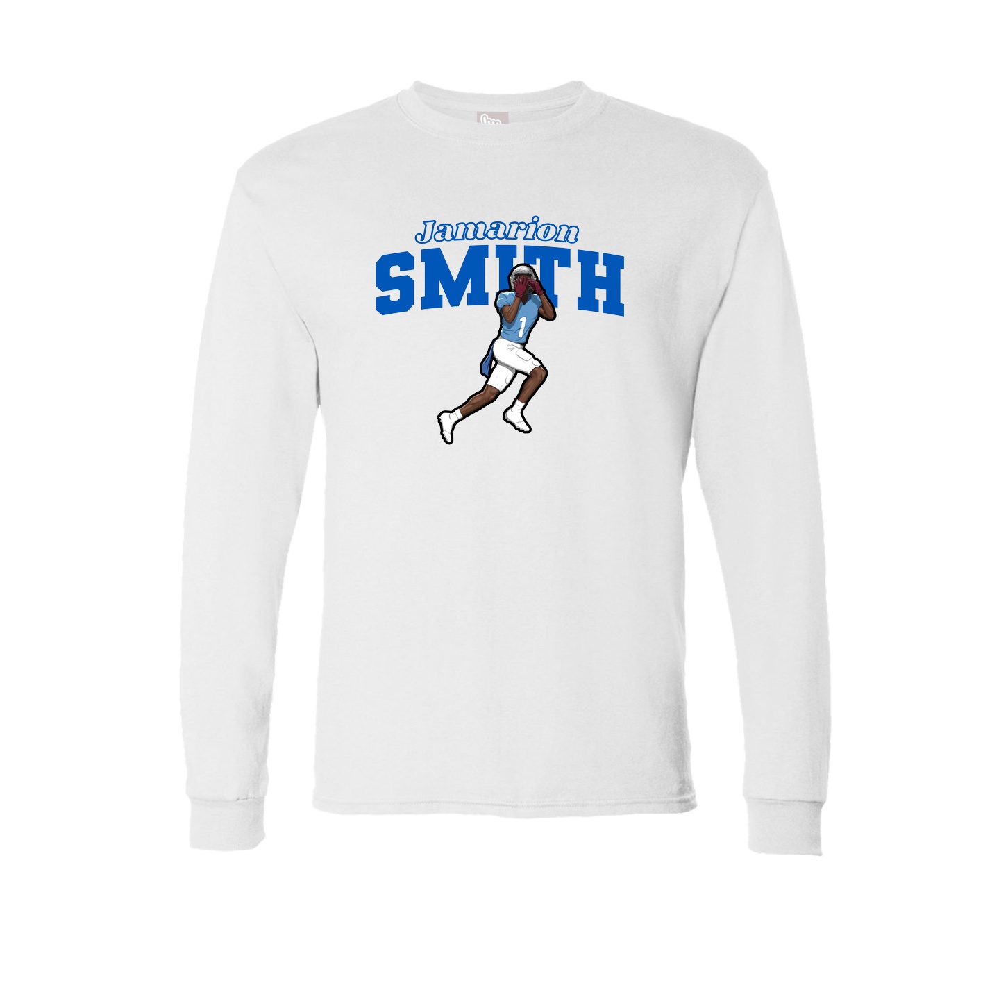 Long Sleeve Tee — Name Arch in White