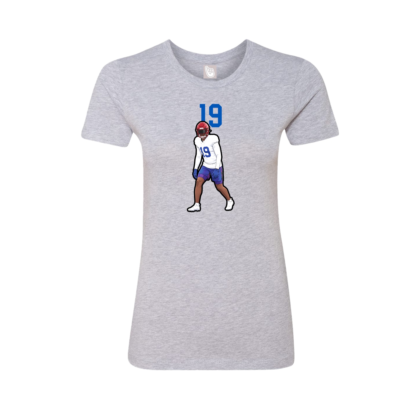Fitted Women's Tee — Number Top in Grey