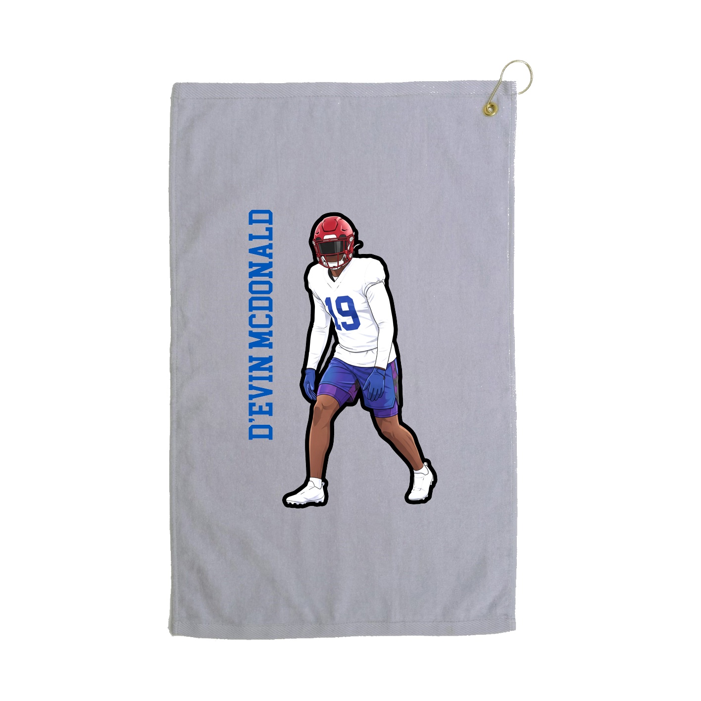 Golf Towel — Name Vertical in Grey
