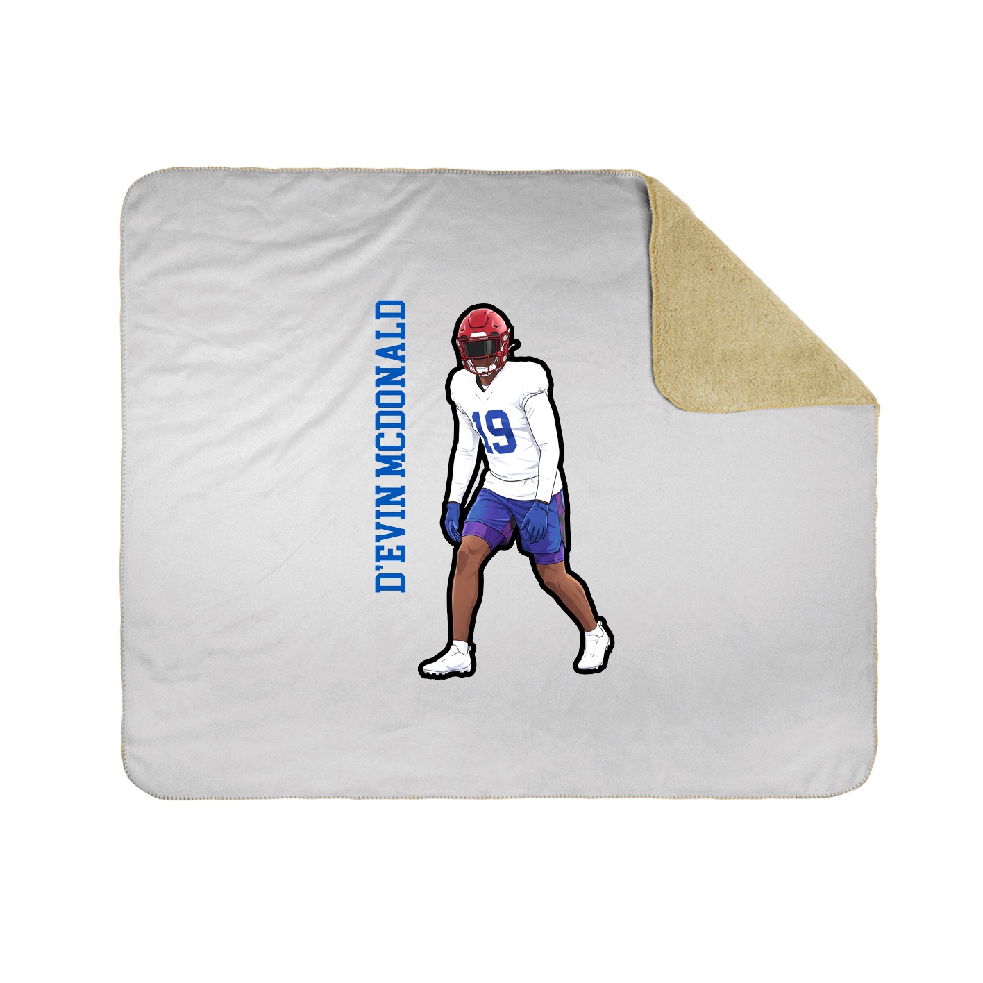 Throw Blanket — Name Vertical in White