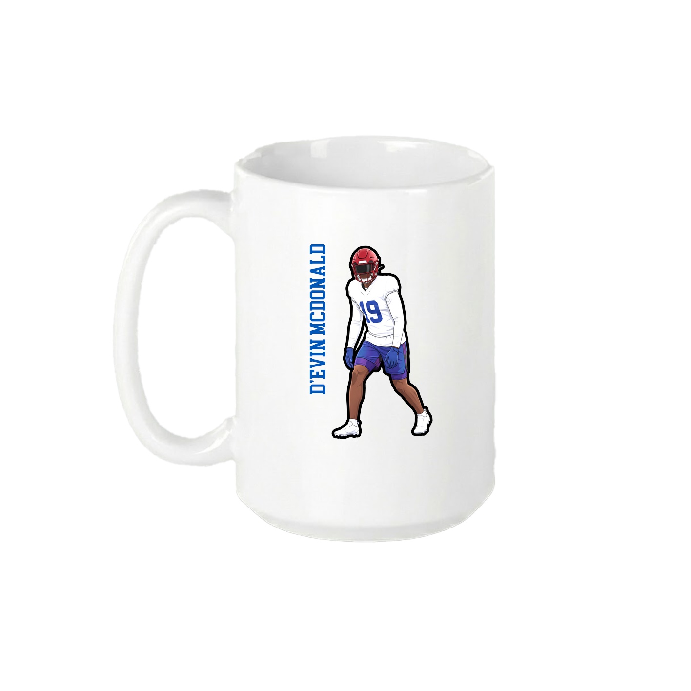 15oz Coffee Mug — Name Vertical in White