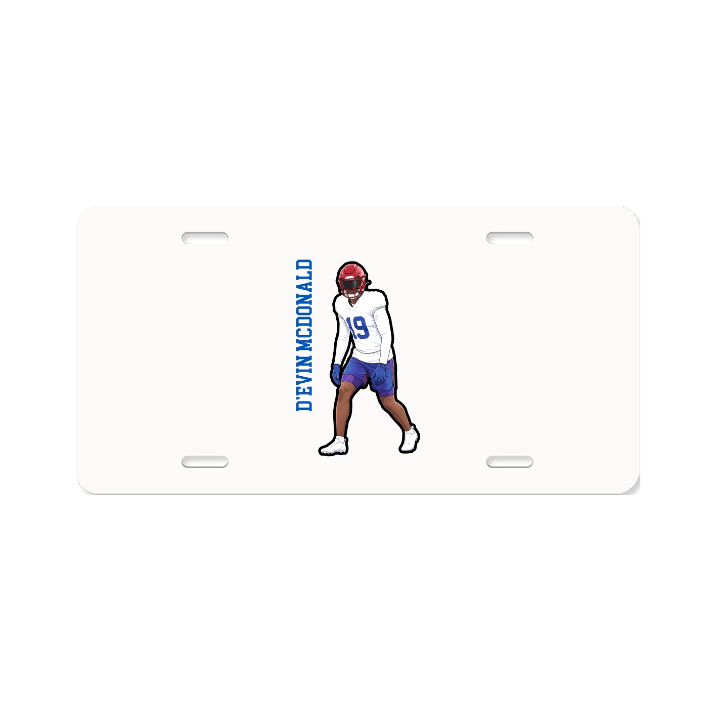 License Plate — Name Vertical in Classic