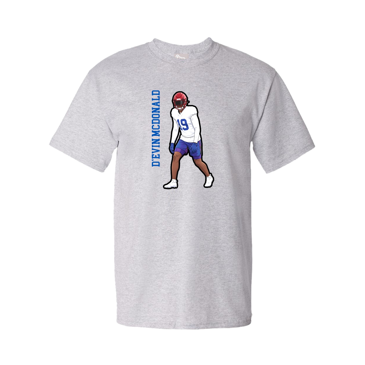 Youth Tee — Name Vertical in Grey