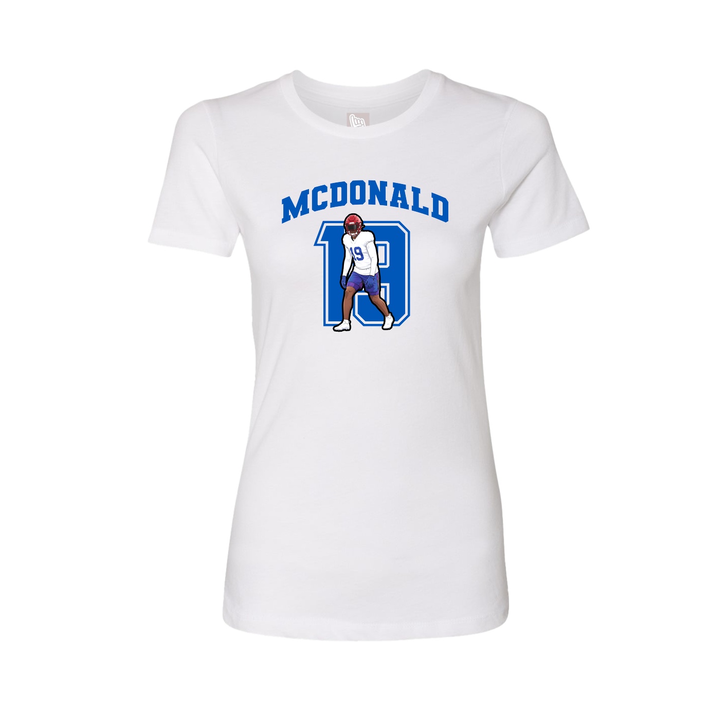 Fitted Women's Tee — Number in White