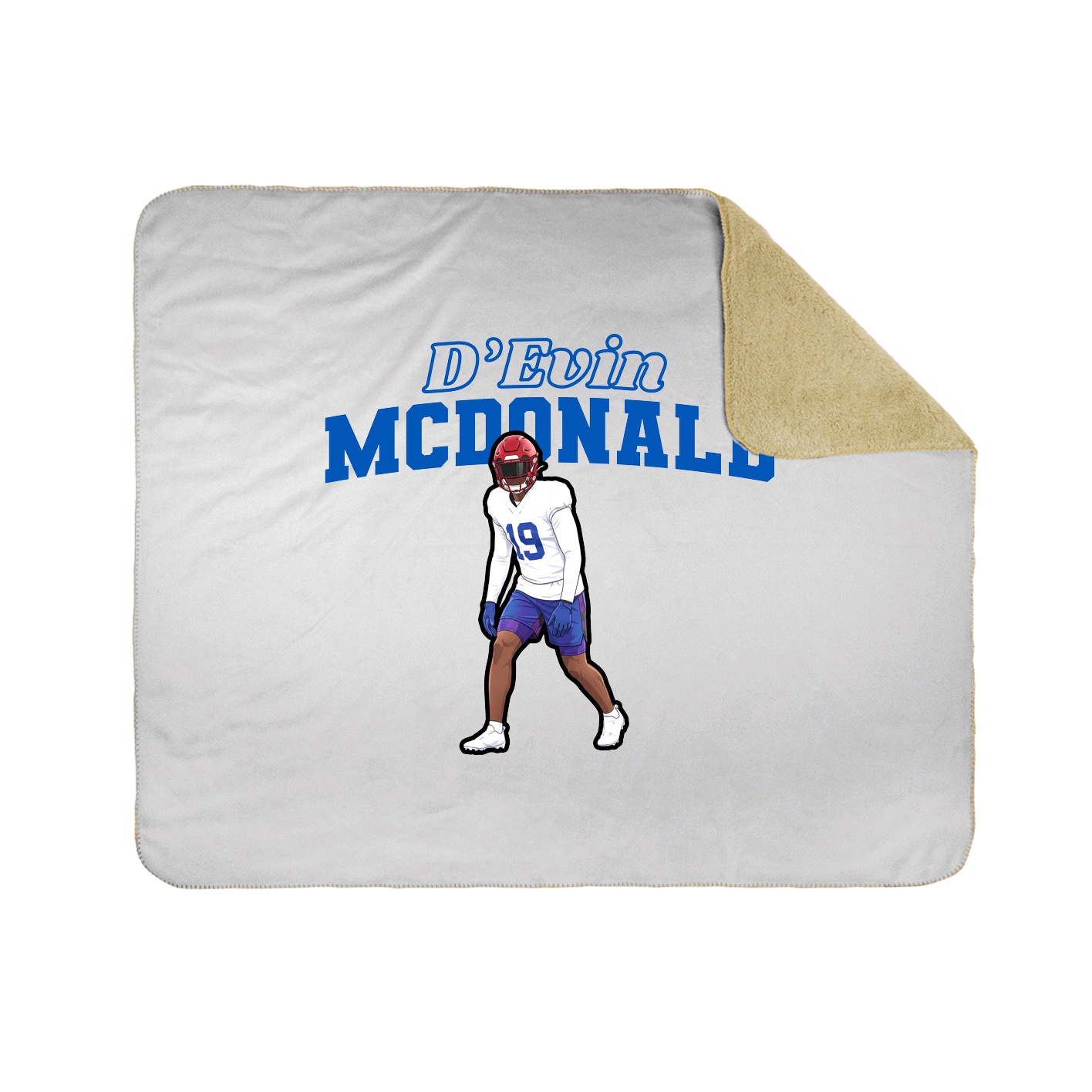 Throw Blanket — Name Arch in White