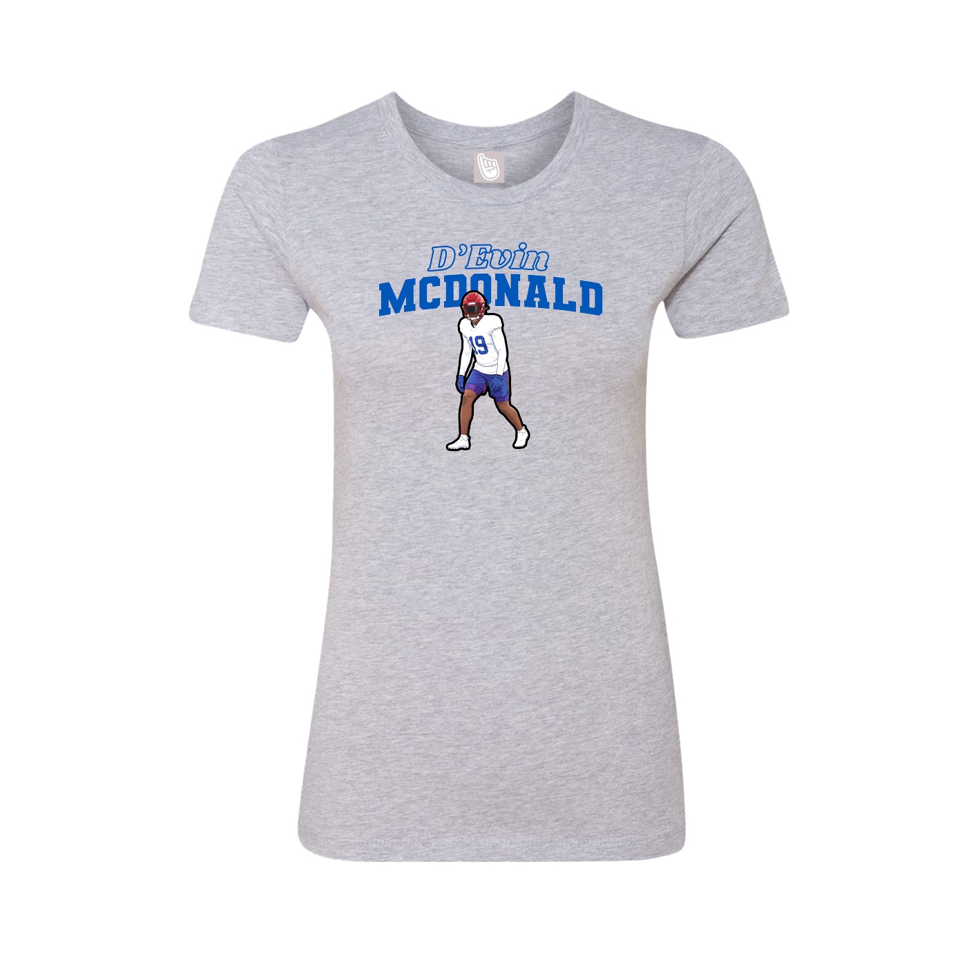 Fitted Women's Tee — Name Arch in Grey