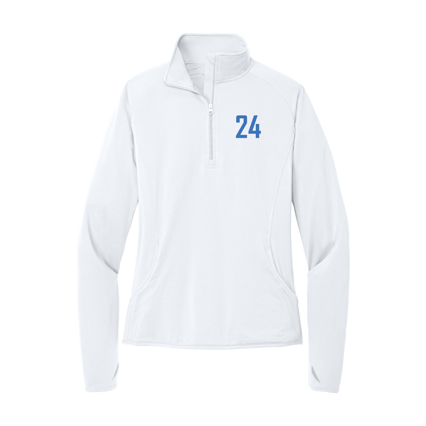 Women's Q-Zip Pullover — Front Shirsy in White