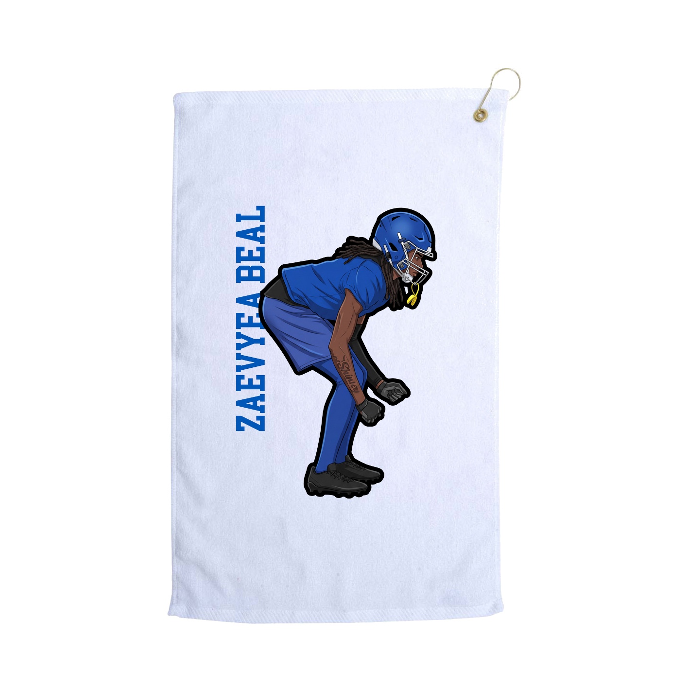 Golf Towel — Name Vertical in White