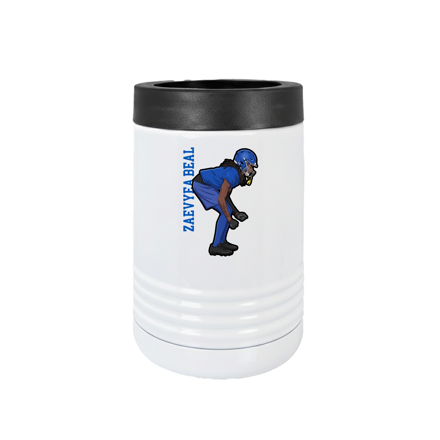 Beverage Holder — Name Vertical in White